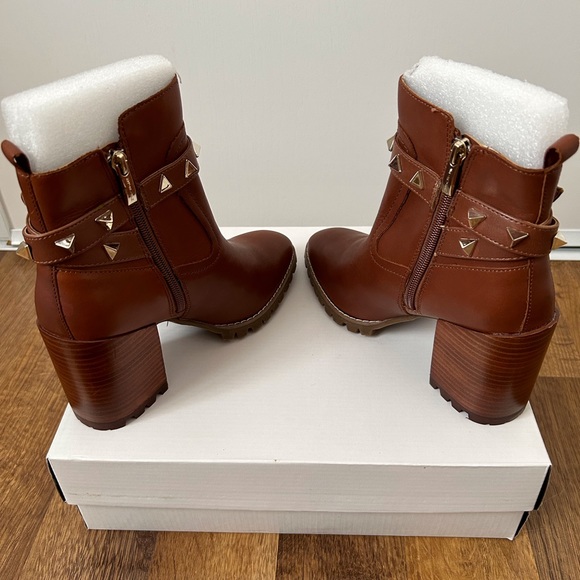 New Steven by Steve Madden Ibby Leather Heeled Booties - Picture 8 of 9